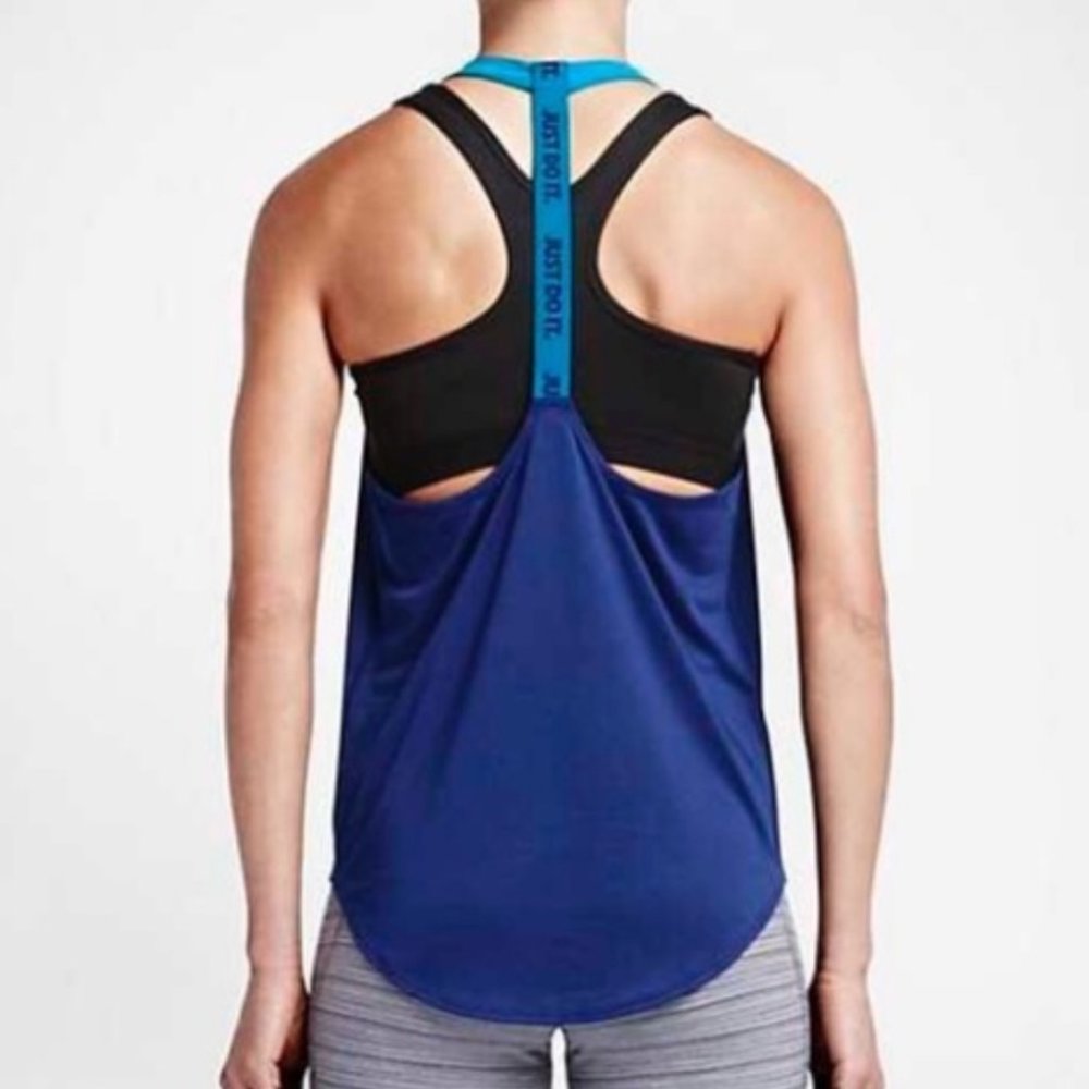 EUC NIKE DRI-FIT Elastika Royal Blue Training Tank Top, Size XS - Picture 3 of 13